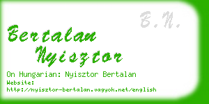 bertalan nyisztor business card